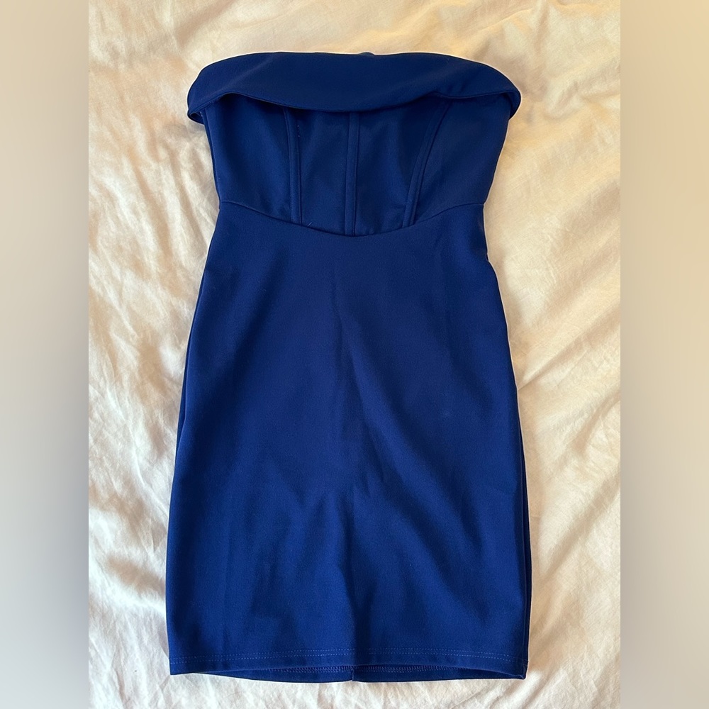 American Threads Kaylani corset mini dress. Blue. Size small. American threads